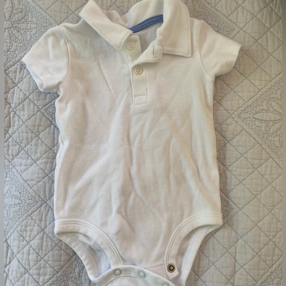 Carters solid white collared bodysuit